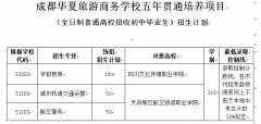 读华夏也可考大学|成都华夏旅游商务学校五年制高职招生计划出炉